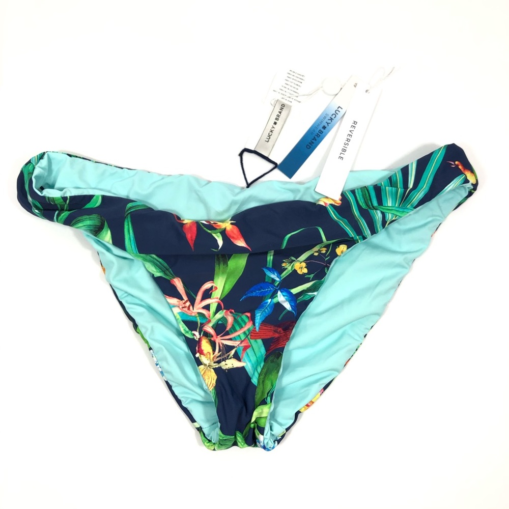NWT Lucky Brand Reversible Floral Bikini Bottom